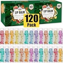AZEN 120 Pack Lip Balm, Natural Lip Balm Bulk, Lip Care Product, Moisturizing Lip Balms for dry cracked lips, Mothers Day Gifts Easter Basket Stuffers - 10 Flavors