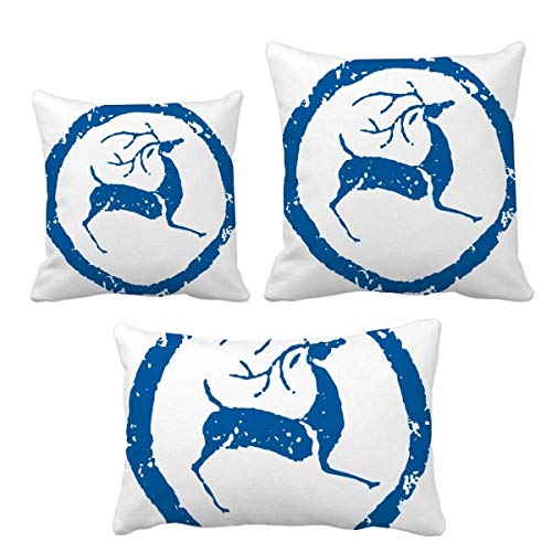 Housse de coussin cerf bleu DIYthinker pour déco canapé - 2