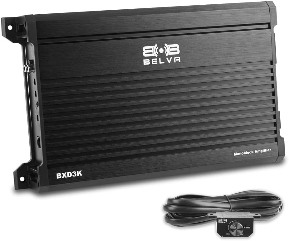 BXD3K 3000W Peak BX-Series 1-Ohm Stable Class-D Monoblock Car Audio MOSFET Amplifier with Remote Subwoofer Level Control