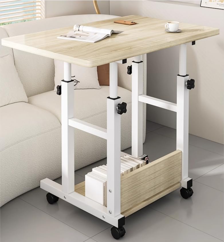 Bureau d'ordinateur portable mobile de 80 cm avec cadre en métal résistant - 7