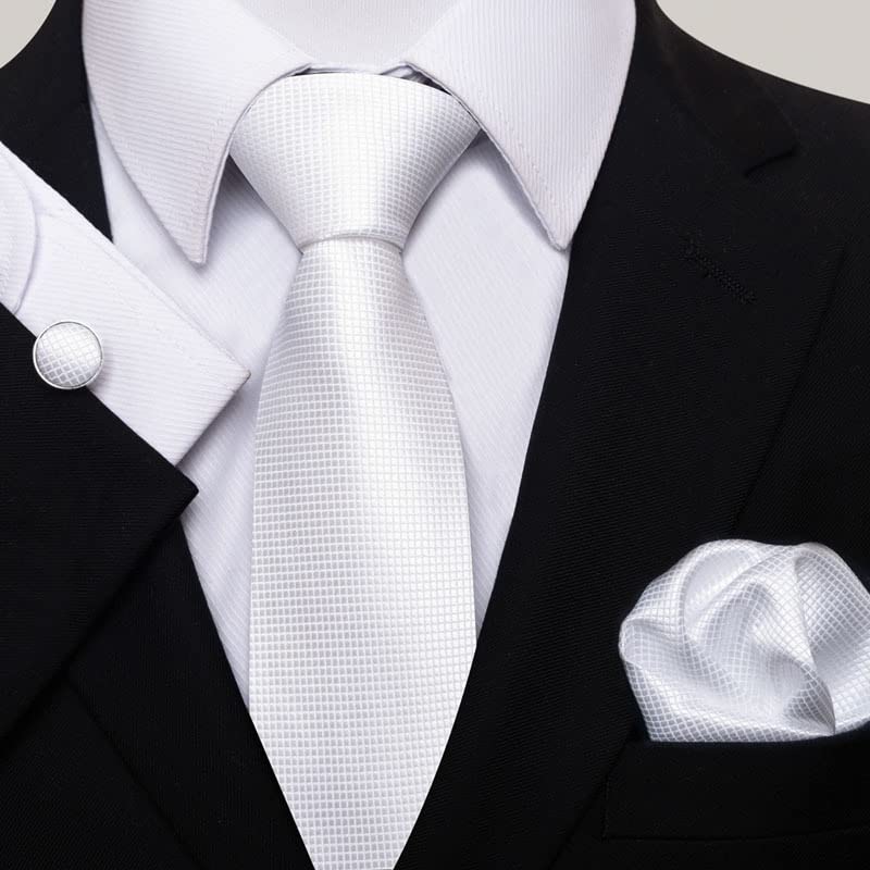 Set corbata con pañuelo y gemelos en caja para hombre miniatura 2