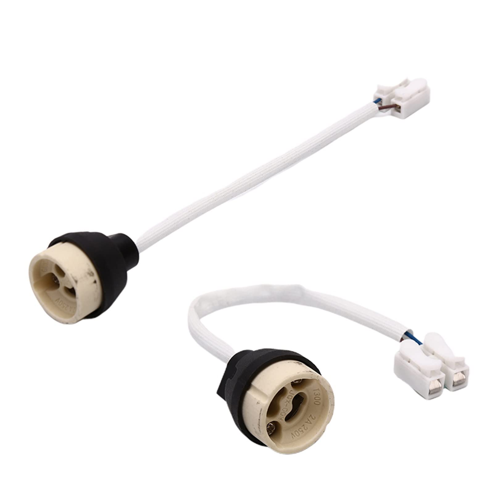 yaoqijie Base de la lámpara de la lámpara de la lámpara del zócalo 20pcs. Guión Conector del conector del adaptador de la luz del bulbo alambre de cerámica for DIRIGIÓ Luz de la lámpara halógena de la