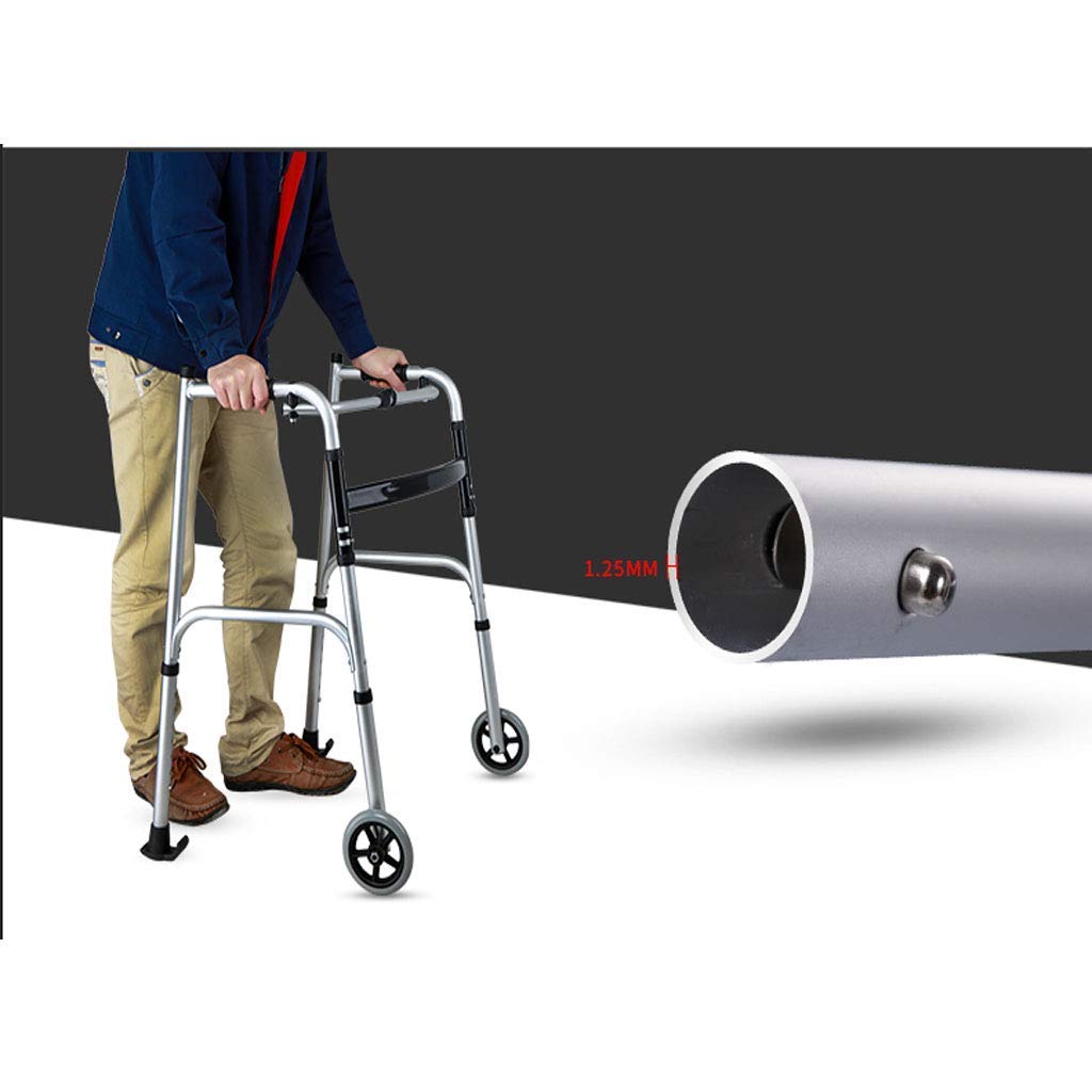 QHYTL Rollator do rehabilitacji na stojąco Chodzik na kółkach Osoba niepełnosprawna Rama poręczy Stop aluminium Lekki składany Antypoślizgowy rehabilitacyjny sprzęt treningowy Kula Interesting