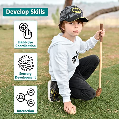 Teal Elite Kids Golf Set – Mini Golf Toy for Indoor and Outdoor Play – Toddler Set Includes 2 Clubs, 2 Balls, Holes, and Obstacles – Premium Natural Wood – Ideal Gift for Boys and Girls Age 3 4 5 - Thumbnail 4