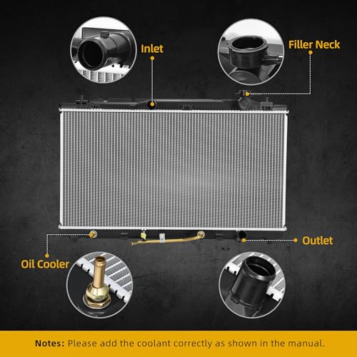 Image of DWVO Radiator Compatible with 2005 2006-2012 Avalon 2007 2008 2009 2010 2011 Camry 2009-2013 2014 2015 2016 Venza 3.5L V6 CU2817