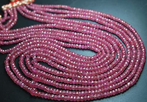 Saphir rose véritable rondelles facettées 3.5mm pour bijoux haut de gamme de création unique