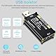 Jhoinrch USB-Isolator, USB-Ground-Loop-Isolator, mit ADUM3160-Chip, 2W 5V geregelte Stromversorgung, unterstützt 12Mbps Geschwindigkeit und 1,5KV Spannungsisolation