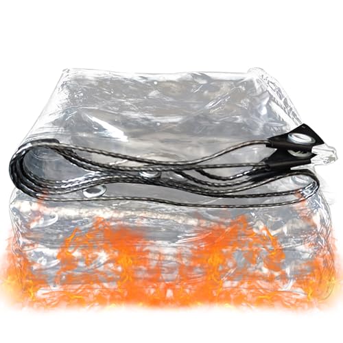 Strapazierfähige, wasserdichte Plane mit Ösen, transparent...