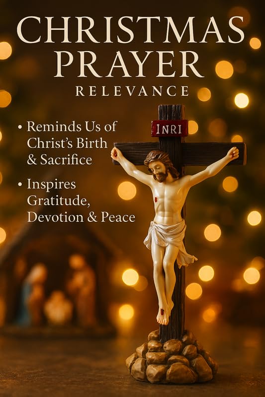 Image of Crucifix Jesus Christ Statue | Christmas Spiritual Idol for Home Church, Office Desk, Car Dashboard God Statue, Devotional Showpiece & Blessing Gift Dcor