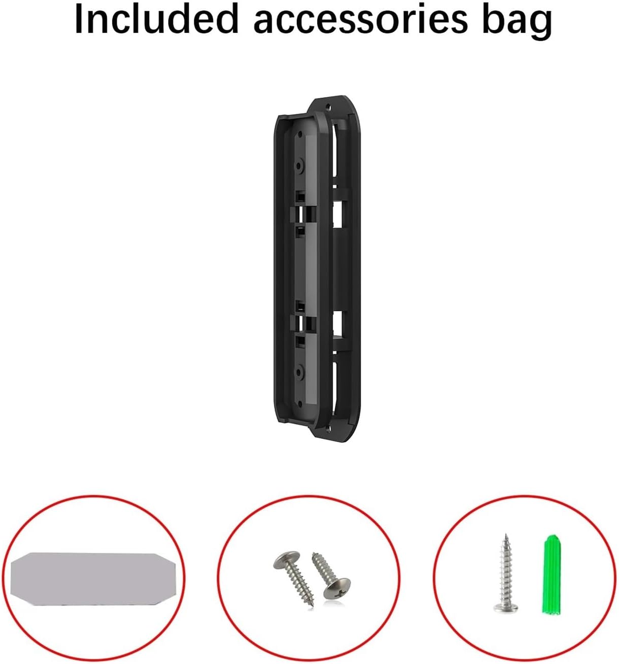 Doorbell, Horizontal Wall Mount for Doorbell, 45 Degree Rotation, Accessories for Doorbell (Battery), for Home, Office (Black)