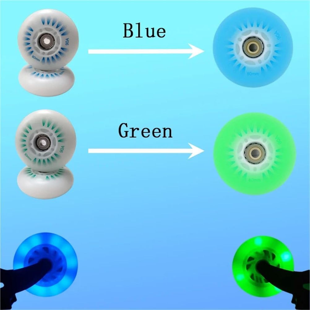 Inline Skate Wheels, Replacement Wheels for Skateboards, Scooters, Luggage, Stabilisers Blue Pack of 8