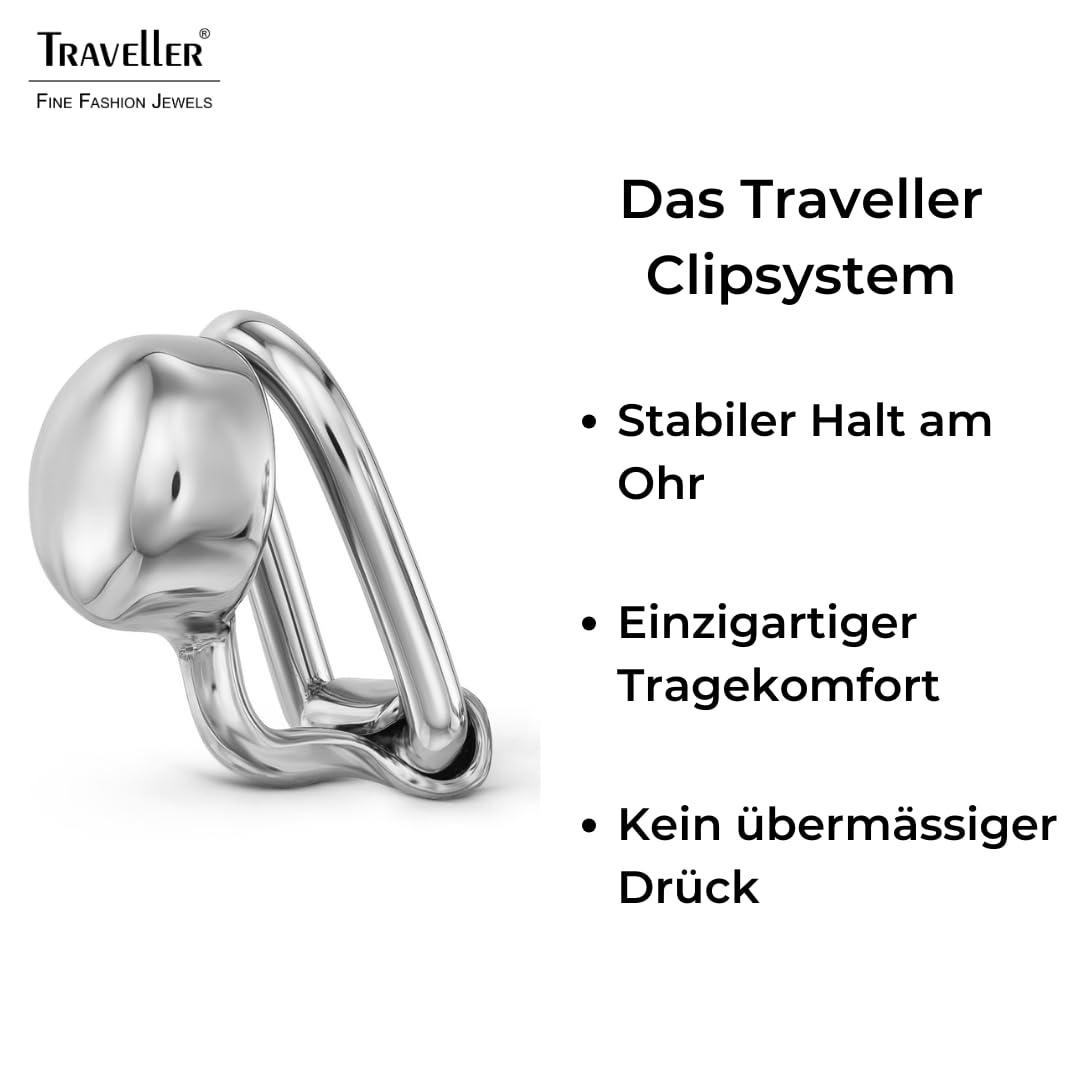 Traveller Ohrclip - Damen - Silberfarben - Knopf - Ø 7 mm - Platiniert - 157850