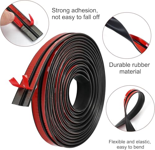 Jinsion 5M/16FT Rubber Sealing Strip, Car Seal Strip, Windshield Weather Rubber Seal, for Car Front Rear Windshield Sliding Doors - Image 3