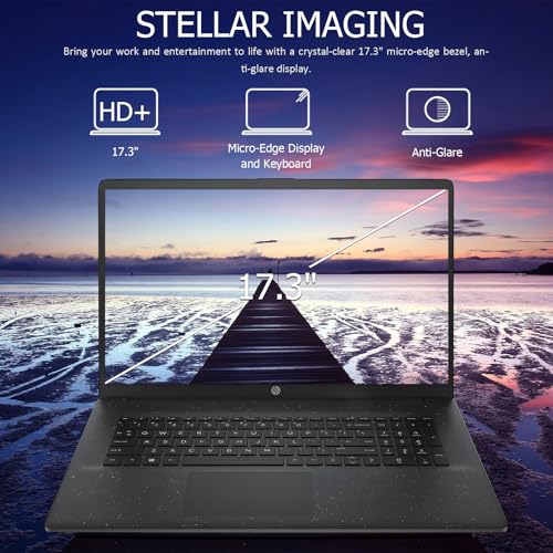 Image of HP 17 Laptop, Intel Core i7-1355U (10 Cores Up to 5.00 GHz) | 16 GB RAM 1 TB SSD, 17.3 inch HD+ Anti Glare IPS Display Laptop Computer, Wi-Fi 6, Numeric Keypad, Windows 11 Pro - Black