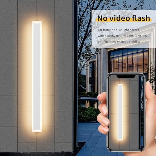 Image of Aipsun 2 Packs LED Outdoor Wall Sconce, 39.4in 3000K Exterior Light Fixtures Wall Mount, Modern Porch Lights Wall Sconce, Long LED Linear Outside Lighting for Garage, Front Door,Entrance, Hallway