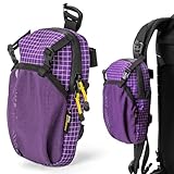 HIKEMAN Backpack Shoulder Strap Pouch - Smartphone Strap Pack,Waterproof Backpack Strap Pocket Attachment Bag for Hikers,Small Crossbody Bag Waist Pack for Sports Hiking Camping(Purple)