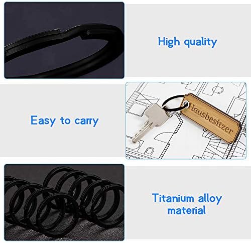 Flat Key Rings Metal Split Rings, 40 Pieces Round Keychain Rings Keyrings Small Large Key Ring Hoops, Ideal for Car Home Keys Attachment DIY Arts Crafts - 1 and 1.25 Inch (Balck)