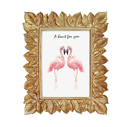 Image of Art Street Table Photo Frame Gold Leaf Design Photoframe Tabletop Picture Frame for Table, Desk, Birthday, Wedding, Return Gift (5 x 7 Inch)