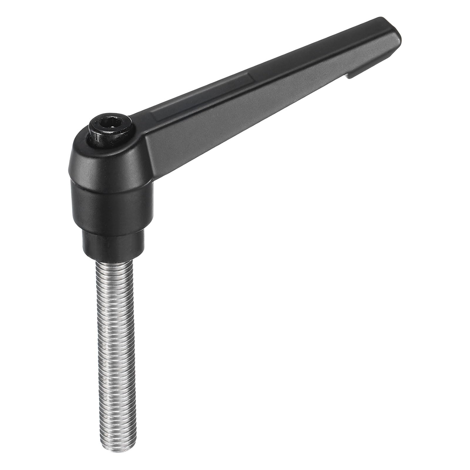 uxcell Adjustable Clamping Lever Handle M12 x 60mm Metric 304 Stainless Steel Male Threaded Stud Hand Knobs Push Button Ratchet Rotating Screw Handles Bolts with Locking Lever Black