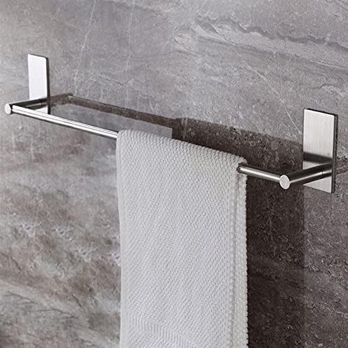OusIka Towel Rail for Bathroom, Stainless Steel Fixed Bath Towel Holder, Bathroom Towel Bar, Wall Mounted Towel Hanger, Single Hook Dual Towel Racks