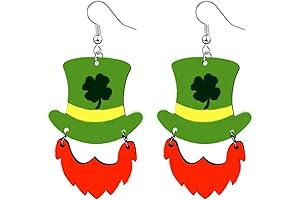 St. Patrick's Day Irish Shamrock Green Clover Earrings for Women and Girls