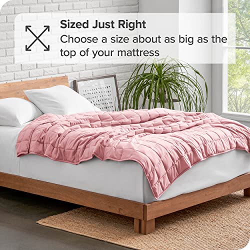 Bare Home Weighted Blanket Twin Or Full Size 10Lb (40" X 60") For Kids - All-Natural 100% Cotton - Premium Heavy Blanket Nontoxic Glass Beads (Light Pink, 40"X60") #TOP5