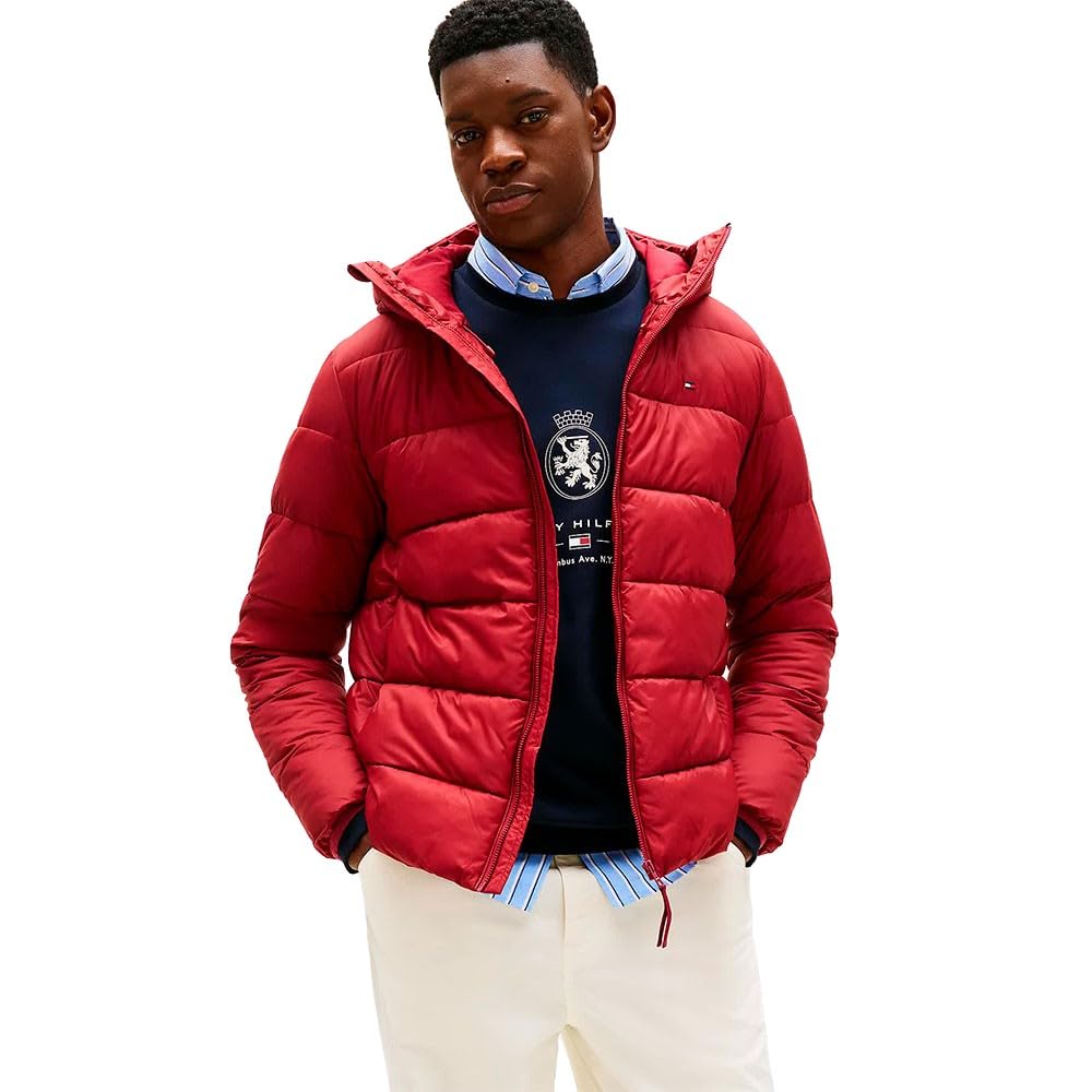 Tommy Hilfiger Herren Steppjacke Mid Weight mit Kapuze