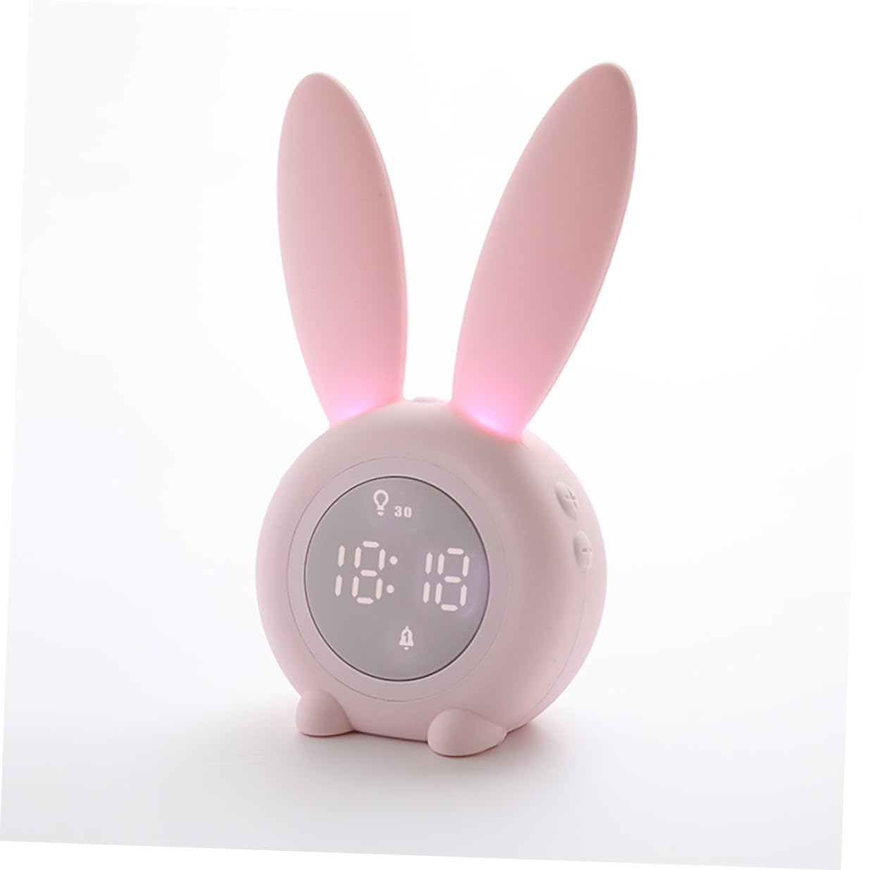 Housoutil Despertador Infantil Pequeño con Luz Nocturna LED Rosa Reloj de Escritorio USB Recargable con Función de Repetición y Activación por Voz Adecuado para Dormitorio y Obsequio