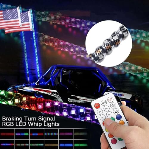 Lumières de Fouet à LED Drapeau d'Antenne RVB Éclairage de Chasse 4FT - 4