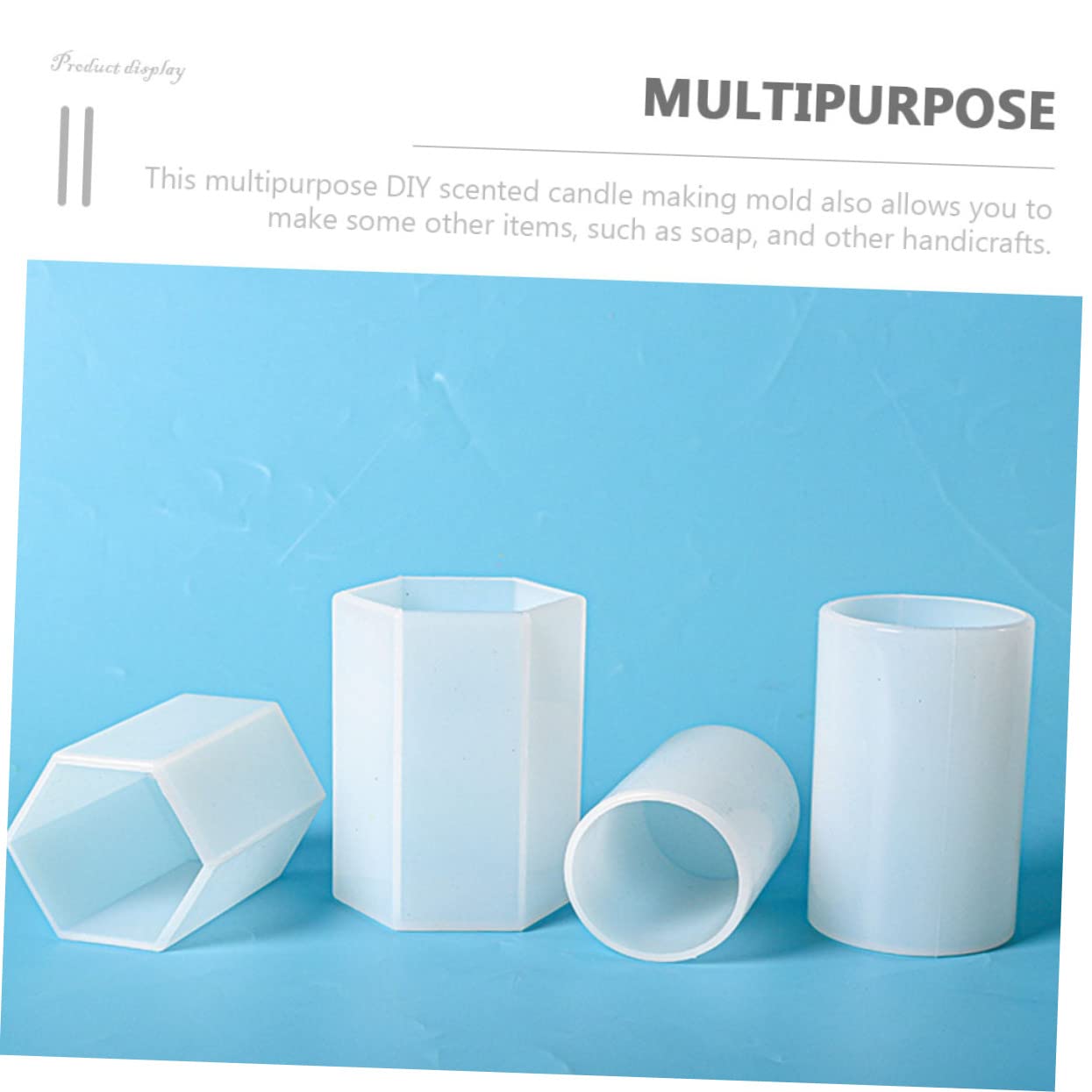 Stampo in Silicone per Candele Esagonale, 4 Pezzi, Bianco | Modello Cilindrico Creativo, Flessibile e Facile da Sformare, per Decorazioni Profumate e Sapone