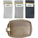 62円お得！[ヨカイロ] トレーニングバンド エクササイズバンド 3本セット ポーチ付き ゴムバンド ゴムチューブ ヒップバンド ストレッチバンド ヨガ 筋トレ おしゃれ