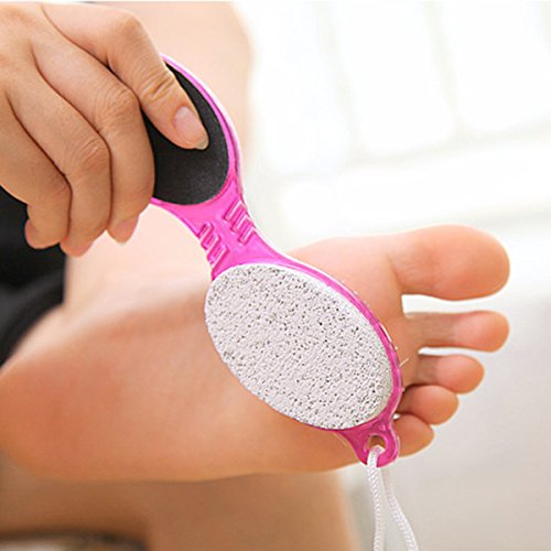 2 Pcs Pumice Stone Foot Brush Body Brush with Handle Pedicure Tool Exfoliating Scrubber for Dead Skin(2 Colors)