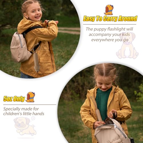 Image of Kids Flashlight Rechargeable, LED Flashlight for Boys & Girls, Fun Lightweight Kid Flashlights for Kid for Camping & Outdoor Adventures, Dog Walking, Birthday Gift,1 Pack-Puppy