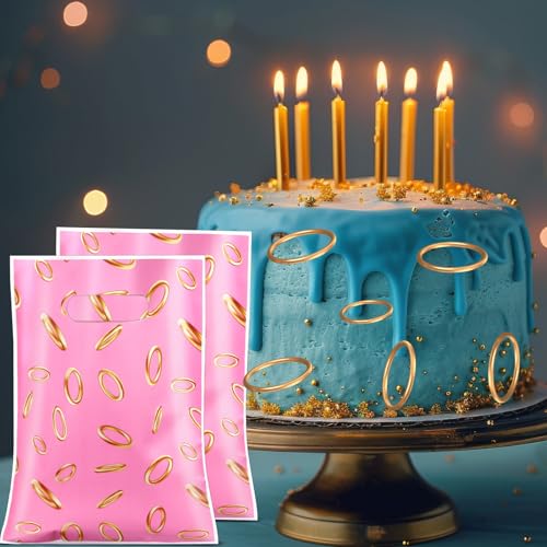 Image of 50 Pcs Birthday Party Favors Goodie Bags Cartoon Candy Gift Bags for Cartoon Theme Party Decorations Goodie Supplies Halloween Treat Bag Baby Shower Favors(Pink,Video Game)