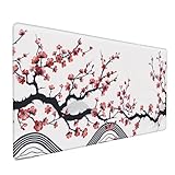 Tapis Souris Japonais 700 x 300 x 3 mm Pomme De Prune Tapis Souris Gaming Grand sous Main Bureau, Base Antidérapante en Caoutchouc Coutures sur Les Bords Desk Mat pour Ordinateur Deco Bureau X-437