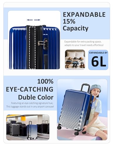 Image of Carry On Luggage 22x14x9 Airline Approved, Suitcases with Wheels