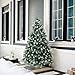 Artificial Christmas Tree 5/6/7/7.5 Foot Flocked Snow Trees with Pine Cone Decoration Unlit