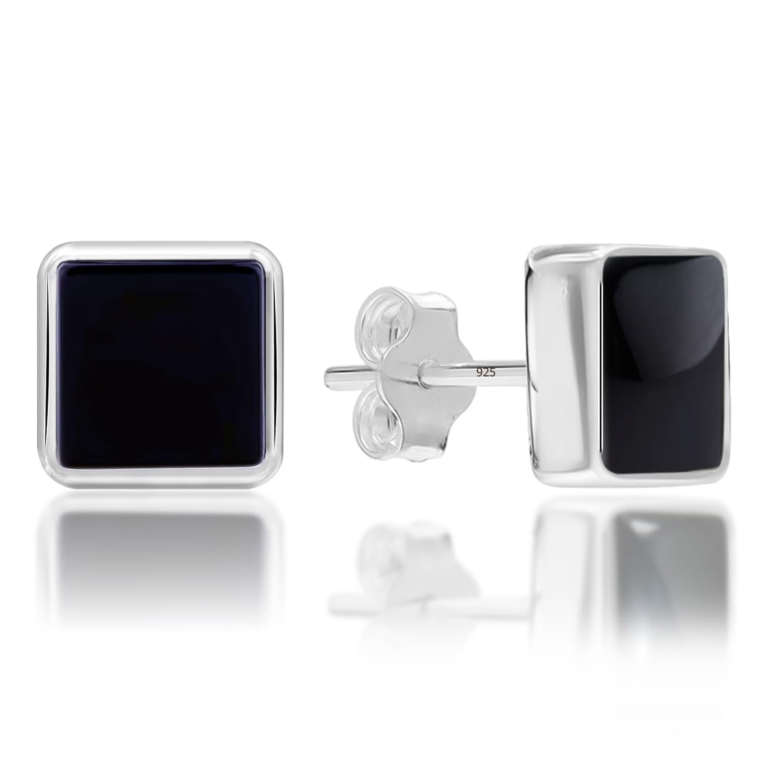 truesilver acpl Men's 925 Sterling Silver Stud Earrings | Dinky Square Stud Earrings Jewelry Gifts for Him 8MM-picture-14