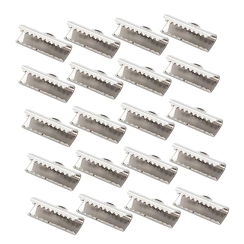 AUTSUPPL 100pcs Pinch Crimp Ends Ribbon Clamps Stainless Clip Buckle Jewelry Making DIY Craft