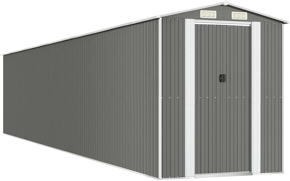 Garden Shed Light Gray 75.6"x402"x87.8" Galvanized Steel