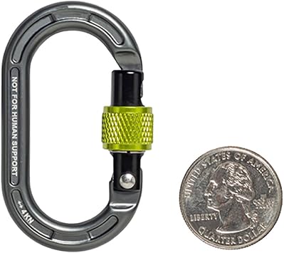 Notch Micro Carabiner Screw Lock Gate - Versatile Tool for Arborists and SRS Climbing, Gate Opening: 0.4, Height: 2.3, Tensile Strength: 900 lbs. Weight: 0.49 oz (99379)