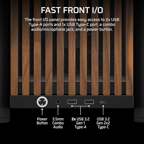 Image of Corsair Frame 4000D Wood RS Modular Mid-Tower ATX PC Case - Black /Walnut