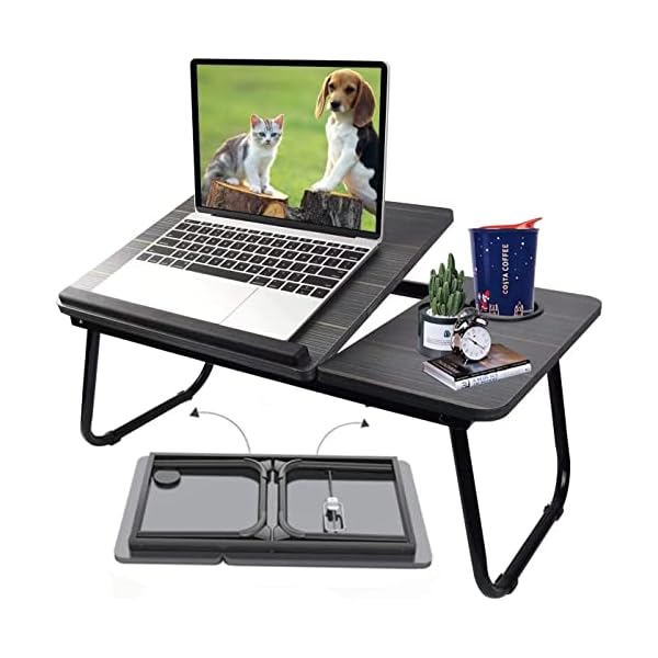 Laptop Bed Tray Table, Laptop Desk for Bed,Foldable Lap Desk Stand Notebook Desk with Cup Holder