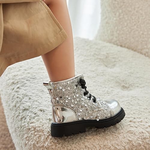 2025 Girls Glitter Boots Toddler Kids Fashion Short Ankle Dress Shiny Waterproof Booties for Performance Party2
