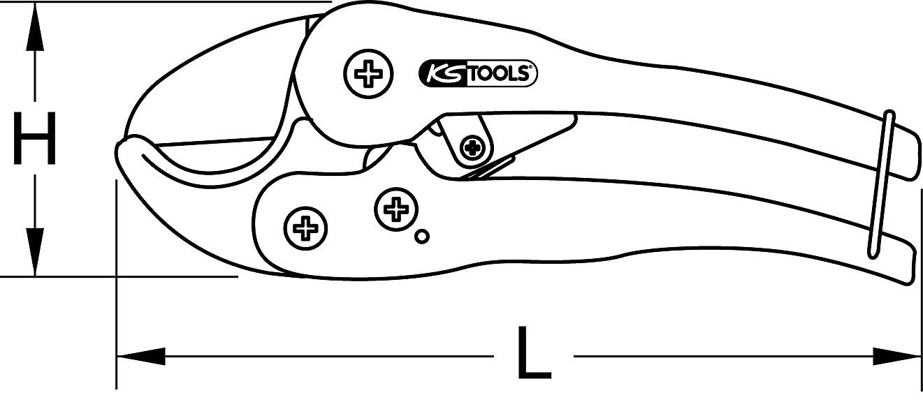 KS Tools 222.0003 Kunststoff-Rohrschere, Ø 0-63mm | Klinge aus Edelstahl, für Ø 0 - 63,0 mm