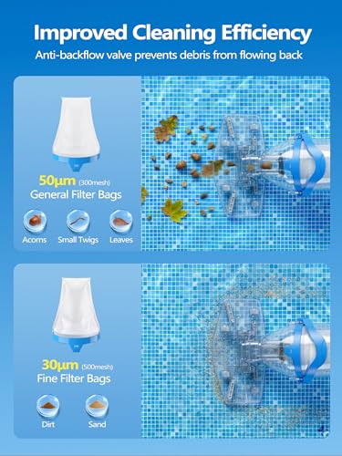 Image of LanOcean 2026 Newly Cordless Pool Vacuum for Inground Pool, Flow Adjustable, Transparent Brush Head-Visible Cleaning, 19 GPM Powerful Suction Handheld Pool Vacuum for Above Ground Pool, 70Mins Runtime