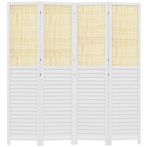Paravento Pieghevole HOMCOM 6 Ante - Divisorio In Legno E Bambù, 242x170 Cm - Foto 9