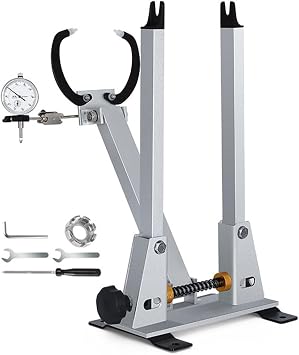 Bicycle Wheel Truing Stand, Aluminum Wheel Truing Stand with Dial Indicator Gauge for 16-29 Inch Wheels and 700C Wheels [Width 55MM-170MM]