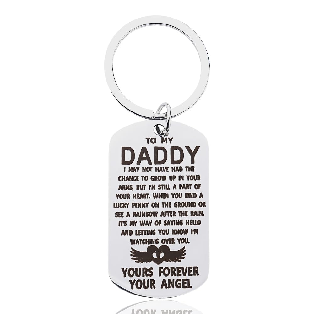 Yreamont Miscarriage Gifts for Dad Miscarriage Memorial Keychain for Men Dad Daddy Loss of Baby Sympathy Gift for Men Daddy Dad Stillborn Baby Memorial Gifts for Dad Daddy Baby Loss Gifts Keychain,