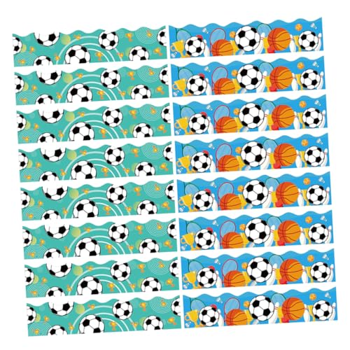 VILLFUL 60 Arkuszy Sports Bulletin Board Borders Basketball Classroom Decor Sport Ball Stickers for Classroom Door And Blackboard Decoration